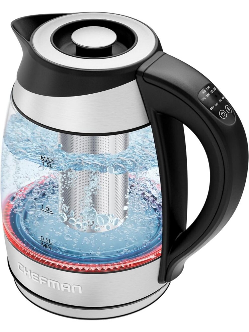 Electric Kettle with Temperature Control, 5 Presets, Glass & Stainless Steel